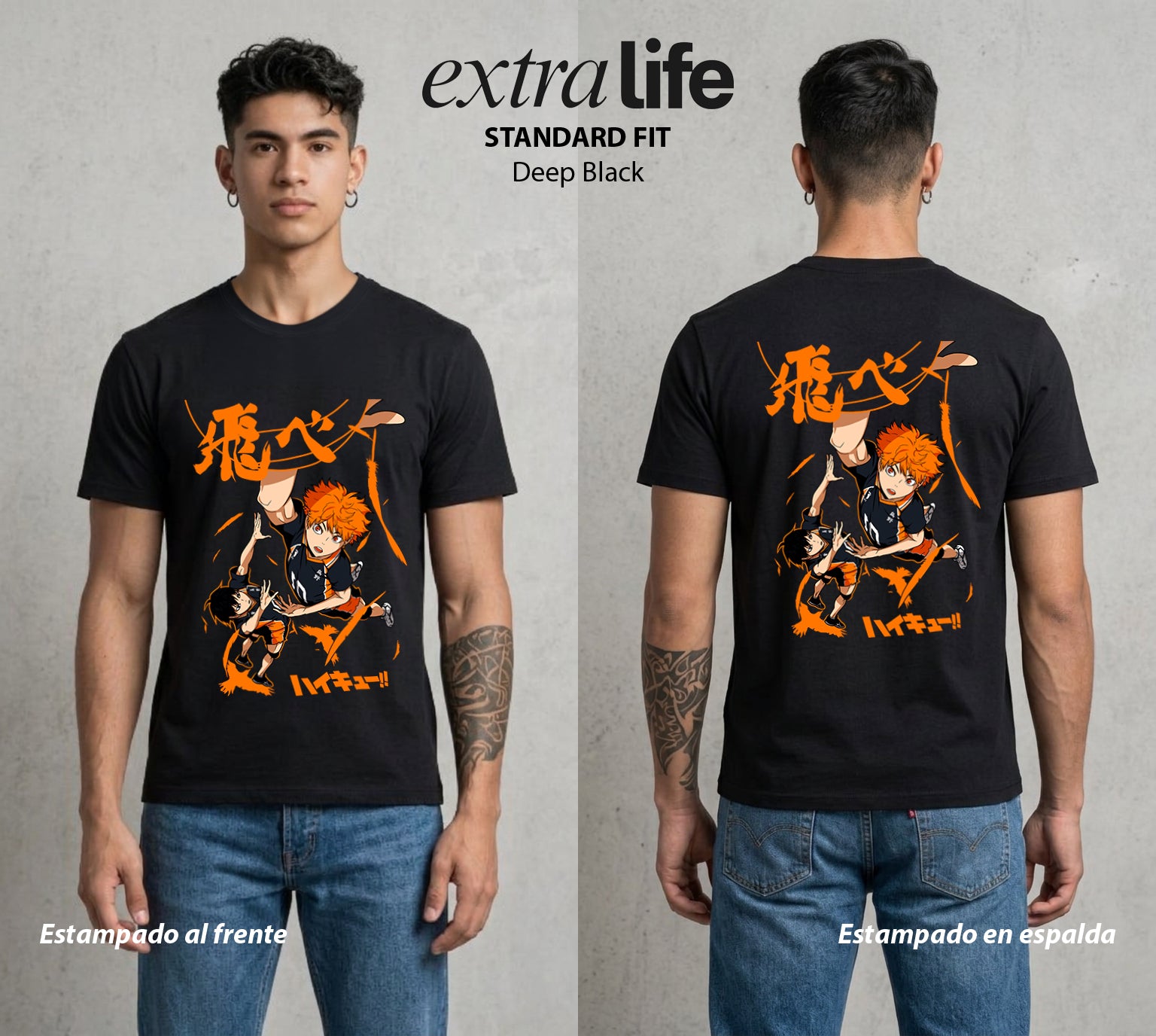 El Vuelo del Voleibol | El Setter del Poder #01605 - Playera Standard Fit | Deep Black - Foto en modelo