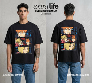 El Vuelo del Voleibol | Haikyuu The Dumpster Battle Batalla del Basurero #01609 - Playera Oversized Premium | Deep Black - Foto en modelo