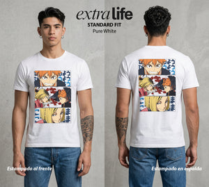 El Vuelo del Voleibol | Haikyuu The Dumpster Battle Batalla del Basurero #01609 - Playera Standard Fit | Pure White - Foto en modelo