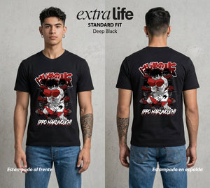 El Ring del Campeon | El Derechazo del Novato #01611 - Playera Standard Fit | Deep Black - Foto en modelo