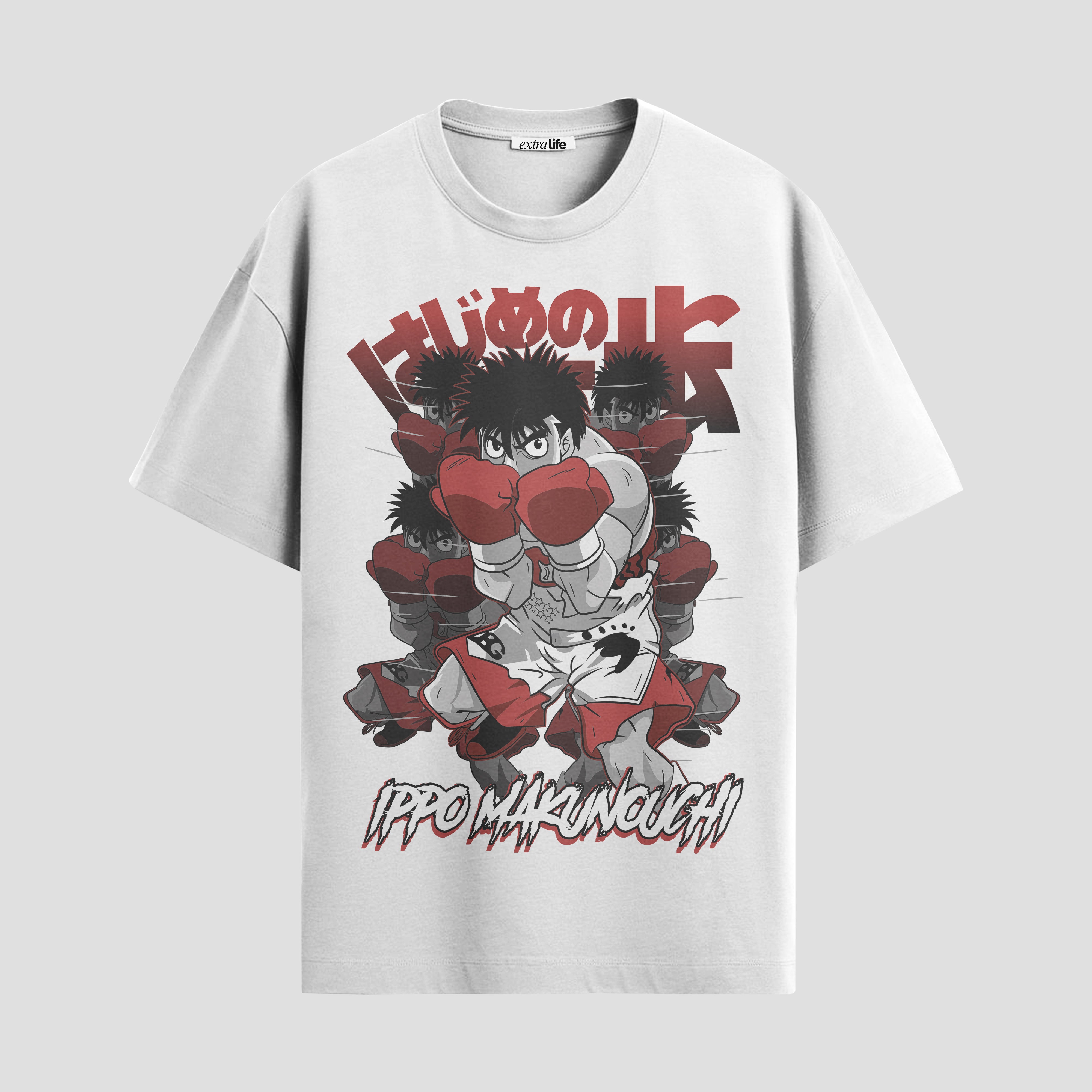 Playera urbana de anime y gaming ExtraLife MX, corte Standard Fit unisex ligero y transpirable en color Deep Black y Pure White, ropa de uso diario para gym y casual.