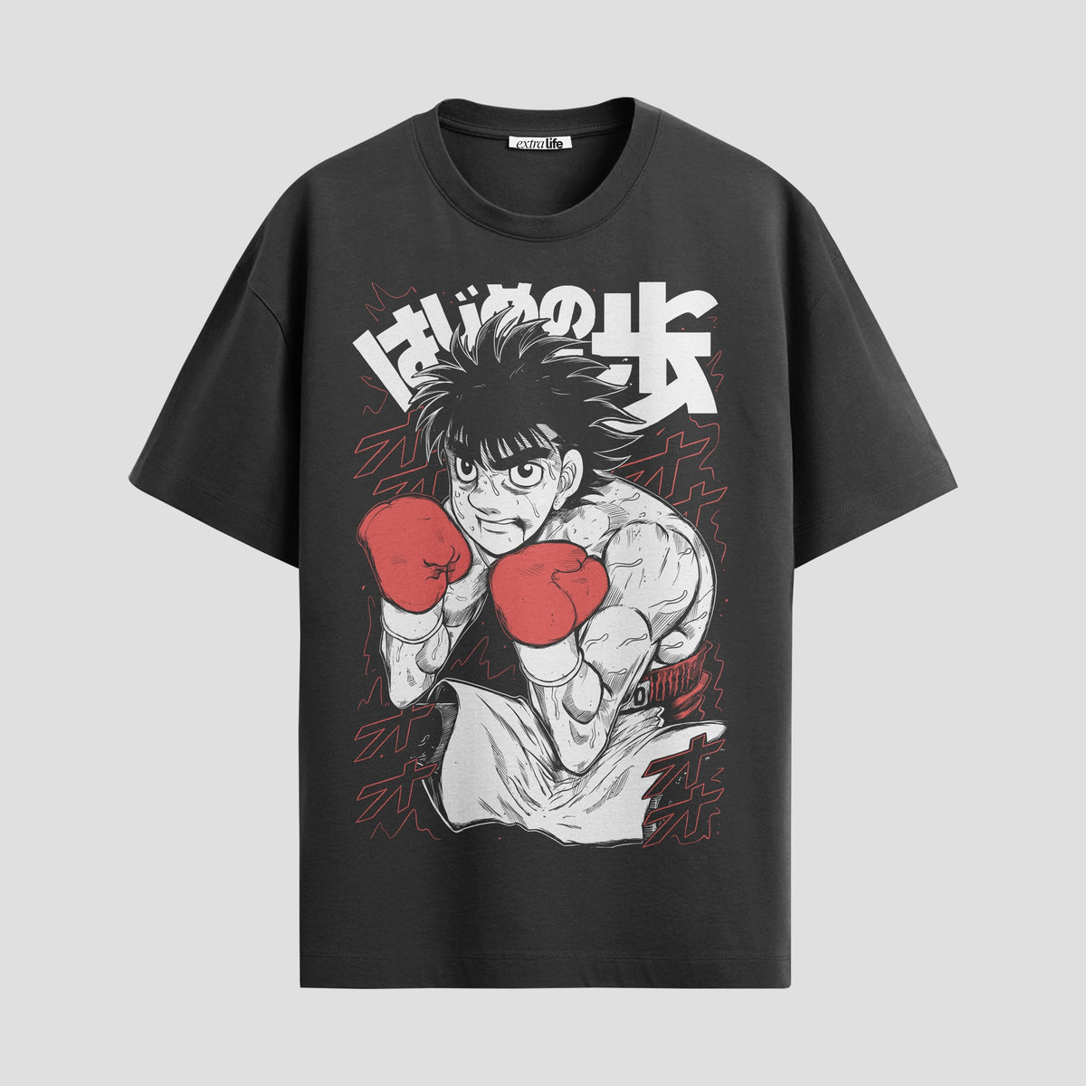 Playera urbana de anime y gaming ExtraLife MX, corte Classic Premium unisex ligero y transpirable en color Deep Black y Pure White, ropa de uso diario para gym y casual.