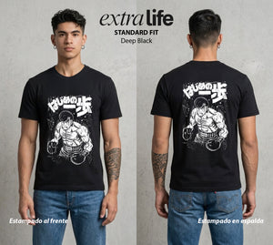 El Ring del Campeon | Los Puños de Hierro #01616 - Playera Standard Fit | Deep Black - Foto en modelo