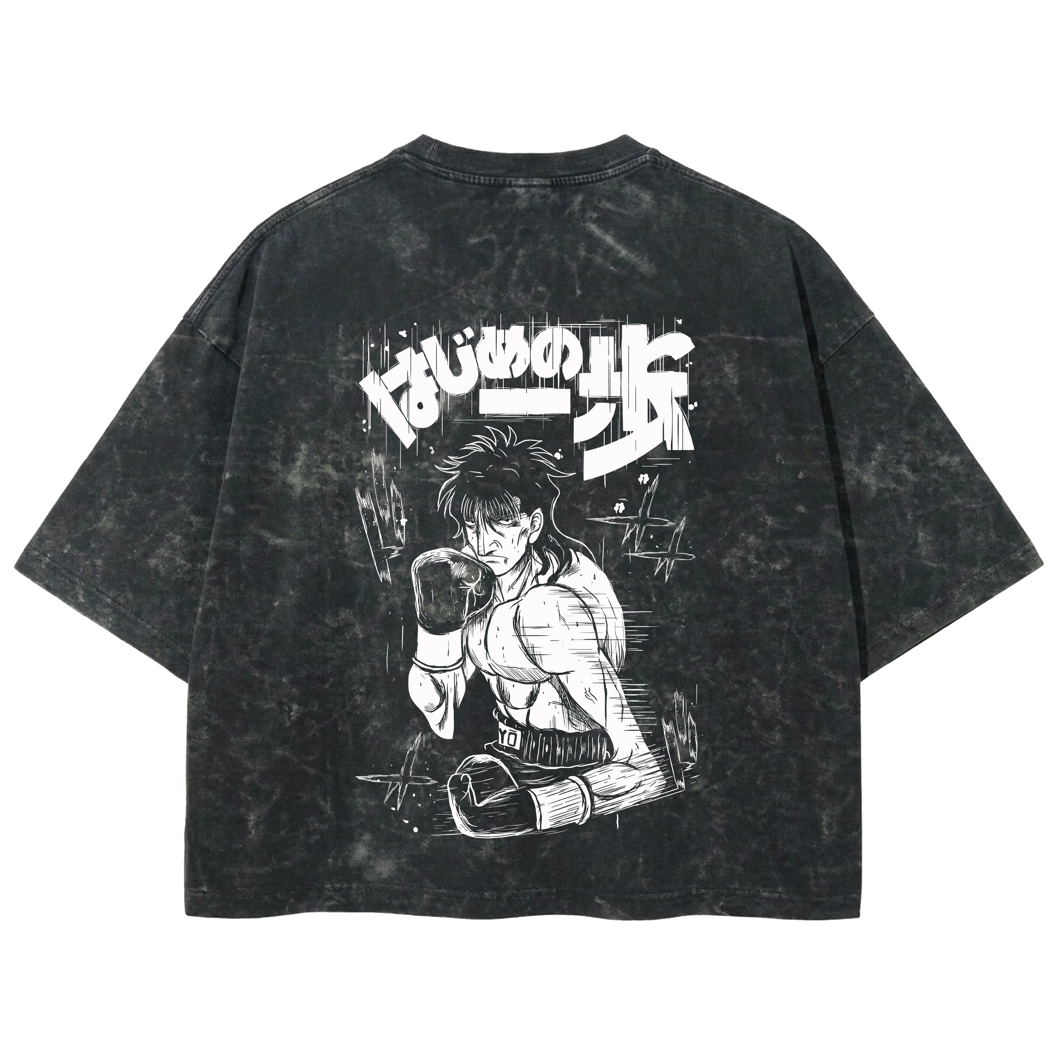 Playera streetwear premium de anime y gaming ExtraLife MX, corte boxy deluxe mineral wash heavyweight en color Acid Wash, moda urbana mexicana de culto.