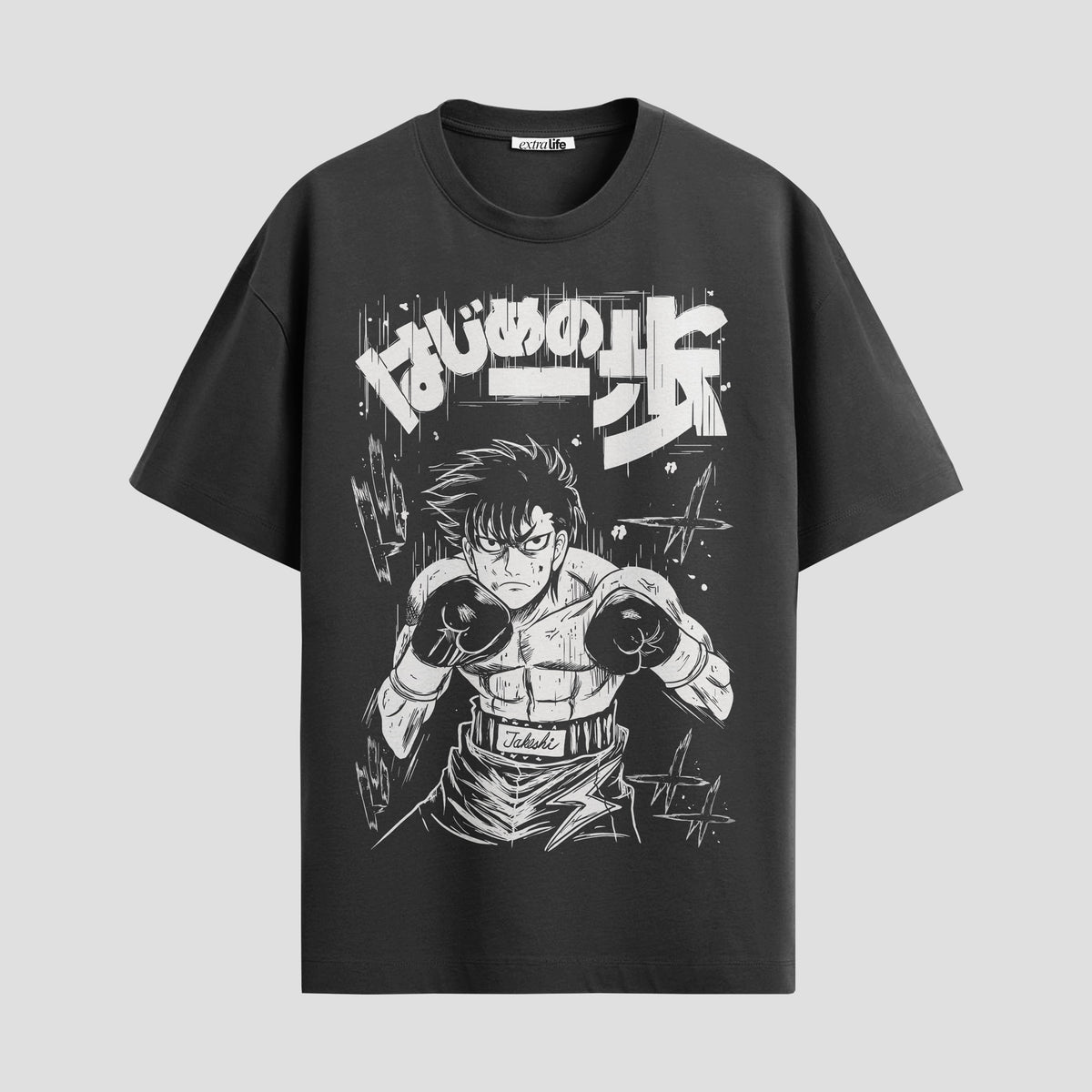 Playera urbana de anime y gaming ExtraLife MX, corte Classic Premium unisex ligero y transpirable en color Deep Black y Pure White, ropa de uso diario para gym y casual.