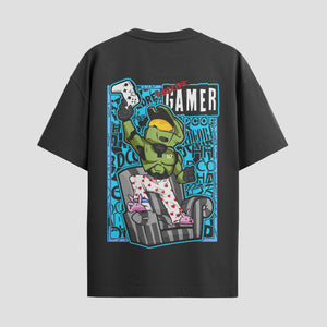 Playera urbana de anime y gaming ExtraLife MX, corte Standard Fit unisex ligero y transpirable en color Deep Black y Pure White, ropa de uso diario para gym y casual.