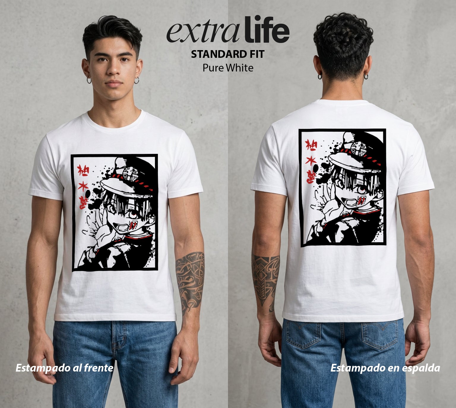 El Fantasma del Bano | Hanako Kun #01623 - Playera Standard Fit | Pure White - Foto en modelo