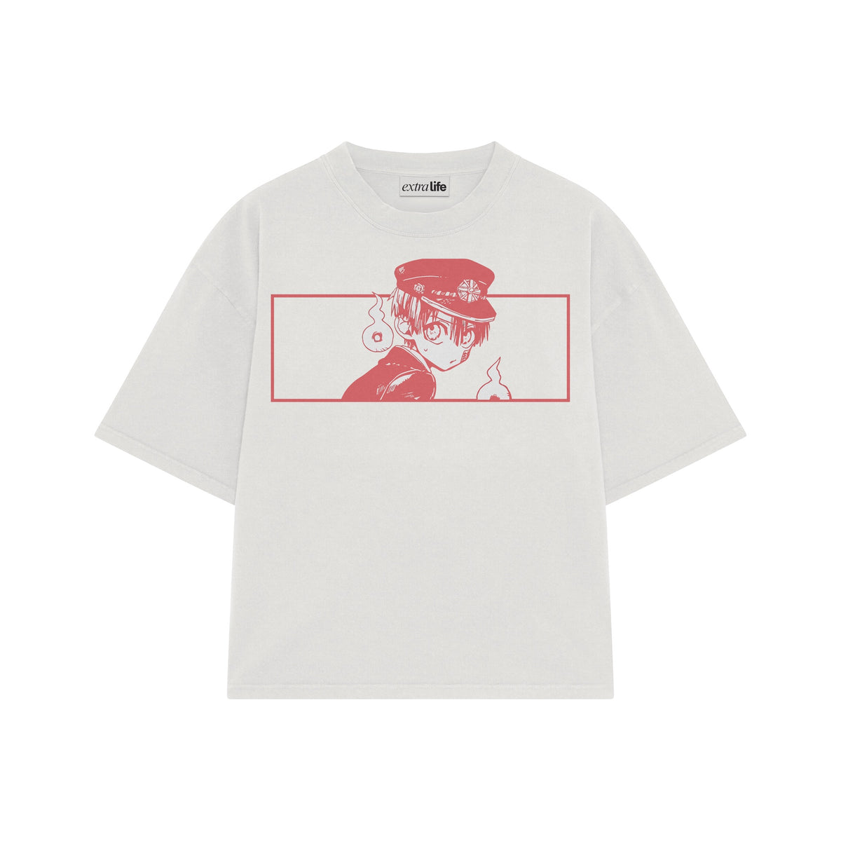 Playera streetwear premium de anime y gaming ExtraLife MX, corte oversized drop shoulder ligero y fresco en color Deep Black y Off-White, moda urbana mexicana de culto.
