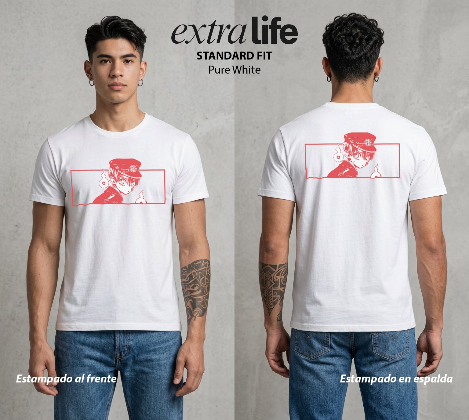 El Fantasma del Bano | Hanako Kun #01624 - Playera Standard Fit | Pure White - Foto en modelo