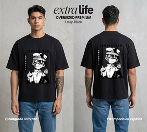 El Fantasma del Bano | Hanako Kun #01625 - Playera Oversized Premium | Deep Black - Foto en modelo