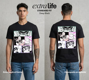 El Fantasma del Bano | Los Heroes del Futuro #01626 - Playera Standard Fit | Deep Black - Foto en modelo
