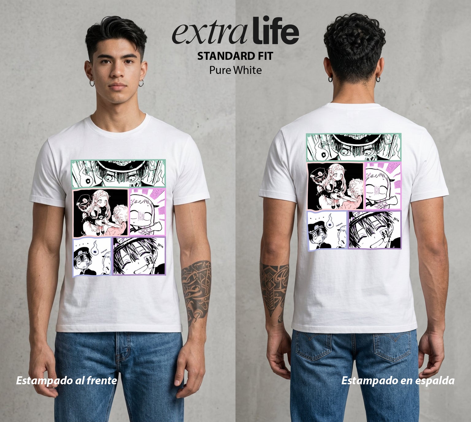 El Fantasma del Bano | Los Heroes del Futuro #01626 - Playera Standard Fit | Pure White - Foto en modelo
