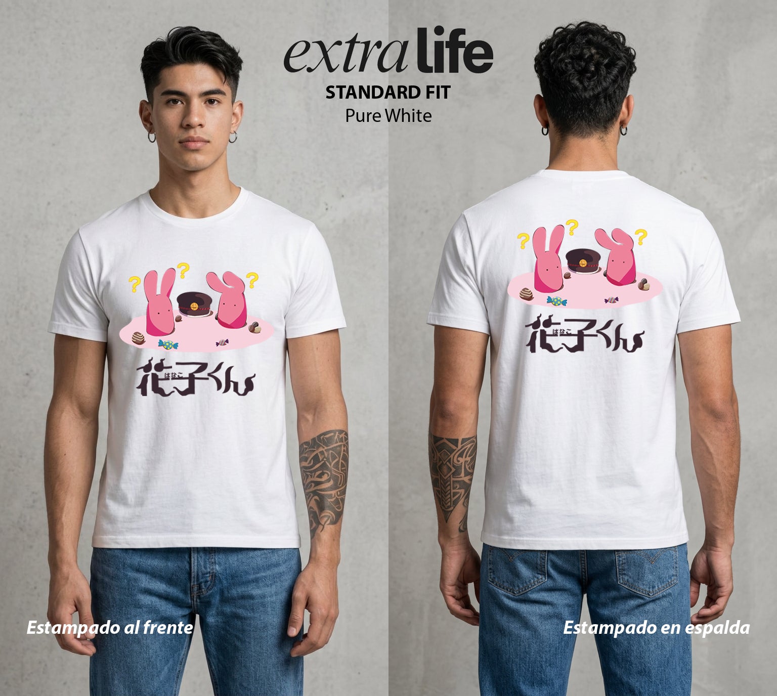 El Fantasma del Bano | Hanako Kun Mokke #01627 - Playera Standard Fit | Pure White - Foto en modelo