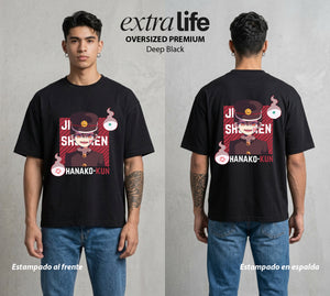 El Fantasma del Bano | Hanako Kun #01629 - Playera Oversized Premium | Deep Black - Foto en modelo