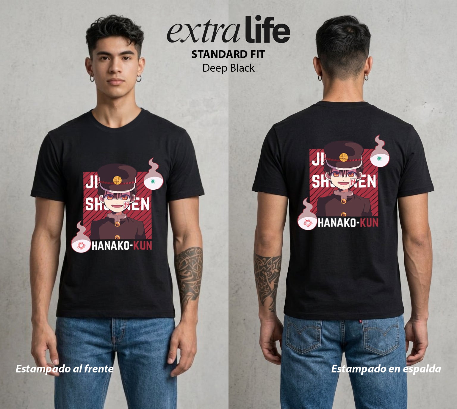El Fantasma del Bano | Hanako Kun #01629 - Playera Standard Fit | Deep Black - Foto en modelo