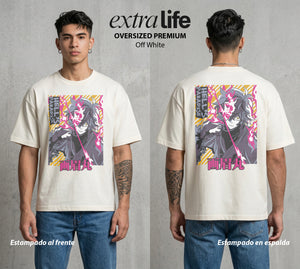 El Paraiso Infernal | El Ninja del Vacio #01631 - Playera Oversized Premium | Off White - Foto en modelo