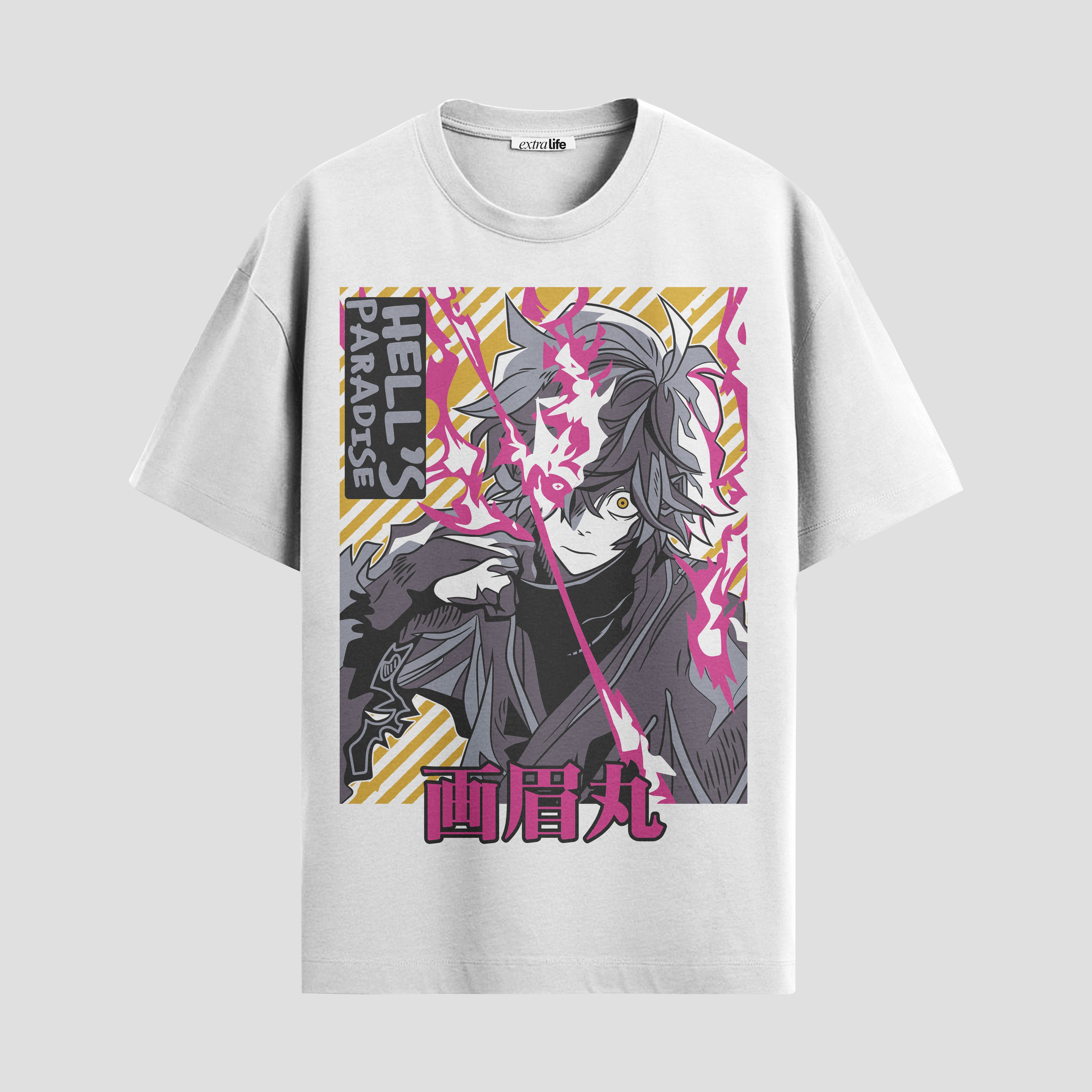 Playera urbana de anime y gaming ExtraLife MX, corte Standard Fit unisex ligero y transpirable en color Deep Black y Pure White, ropa de uso diario para gym y casual.