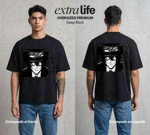 La Organizacion Oscura | El Inmortal del Servicio #01637 - Playera Oversized Premium | Deep Black - Foto en modelo