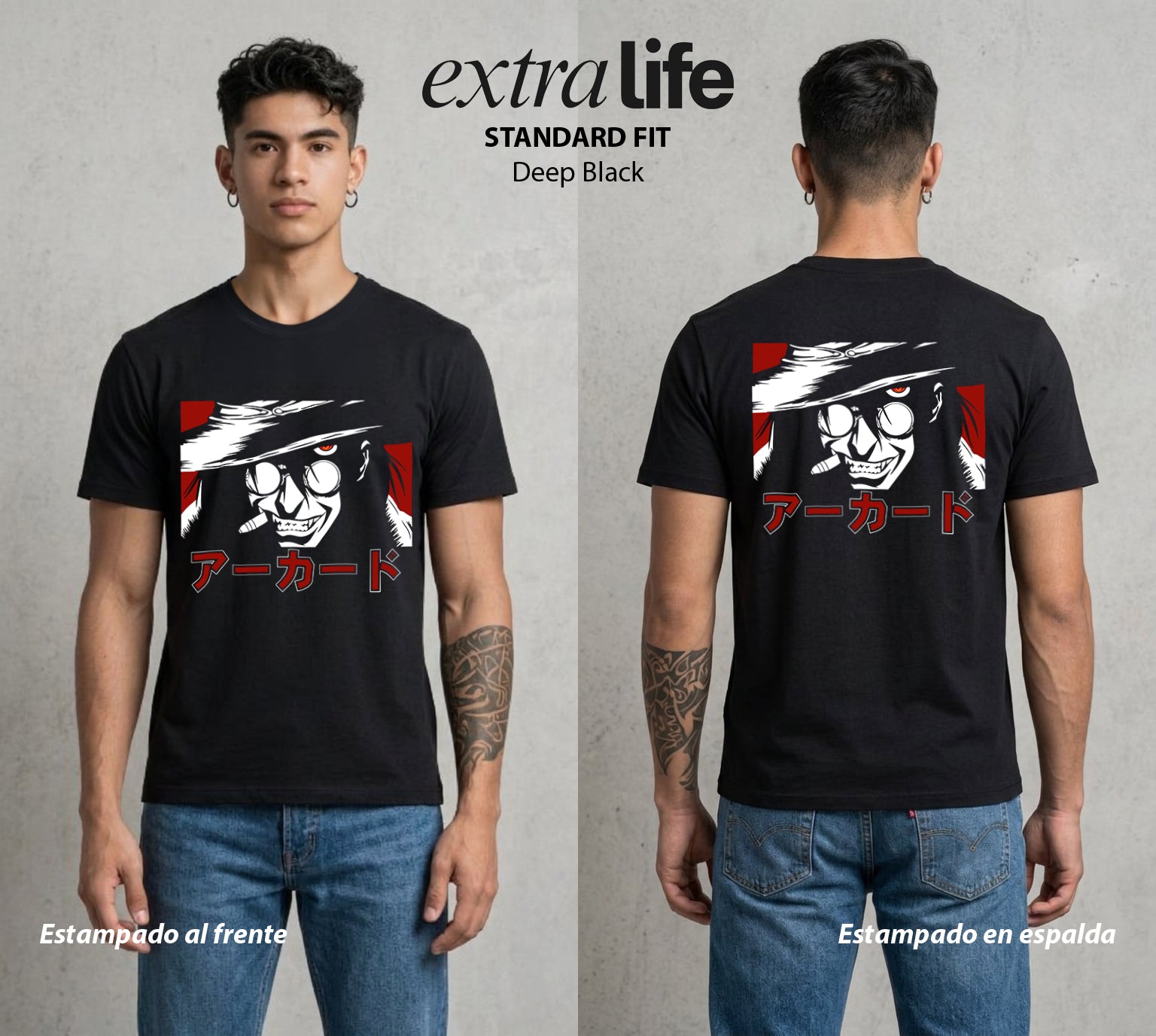 La Organizacion Oscura | El No Muerto Supremo #01638 - Playera Standard Fit | Deep Black - Foto en modelo