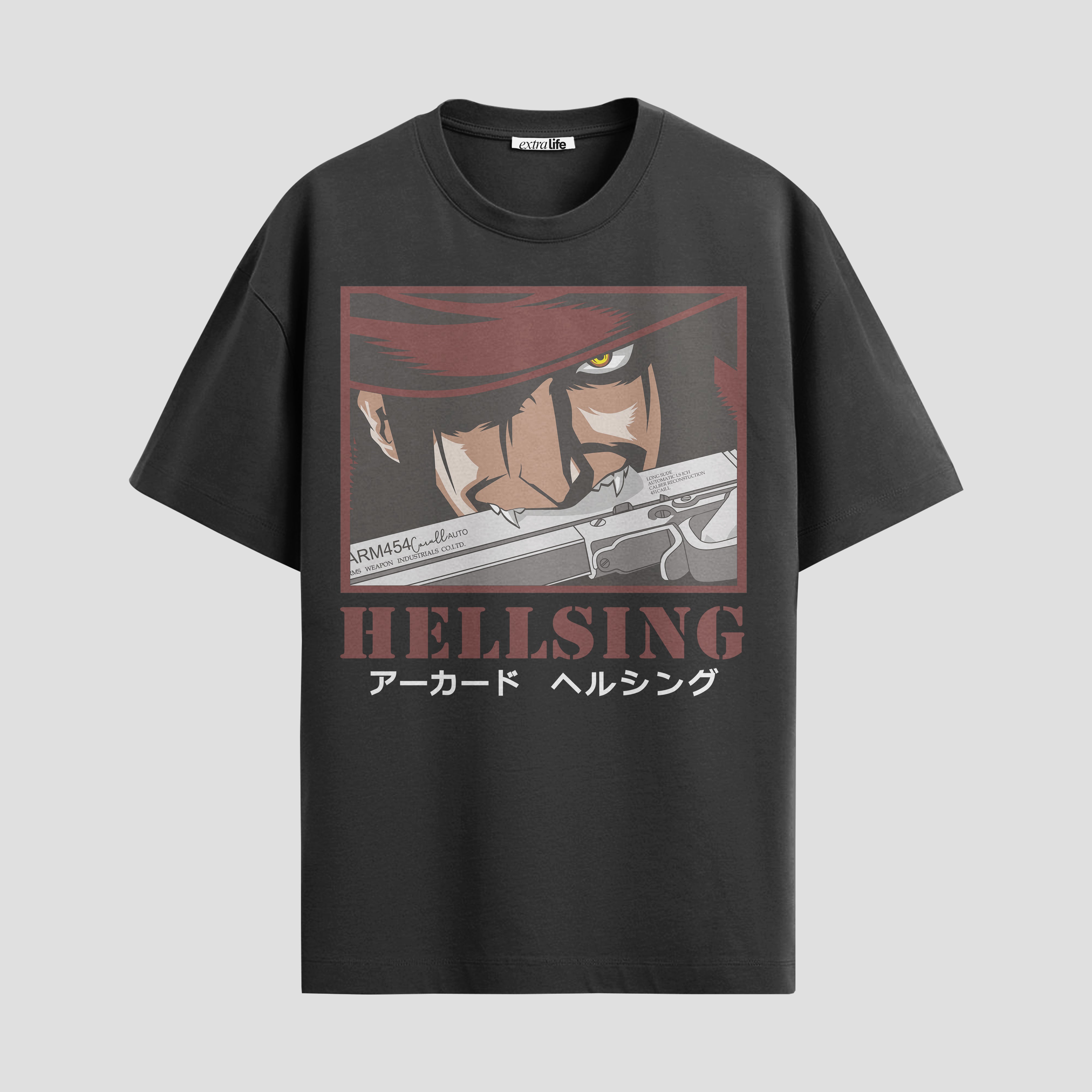 Playera urbana de anime y gaming ExtraLife MX, corte Standard Fit unisex ligero y transpirable en color Deep Black y Pure White, ropa de uso diario para gym y casual.
