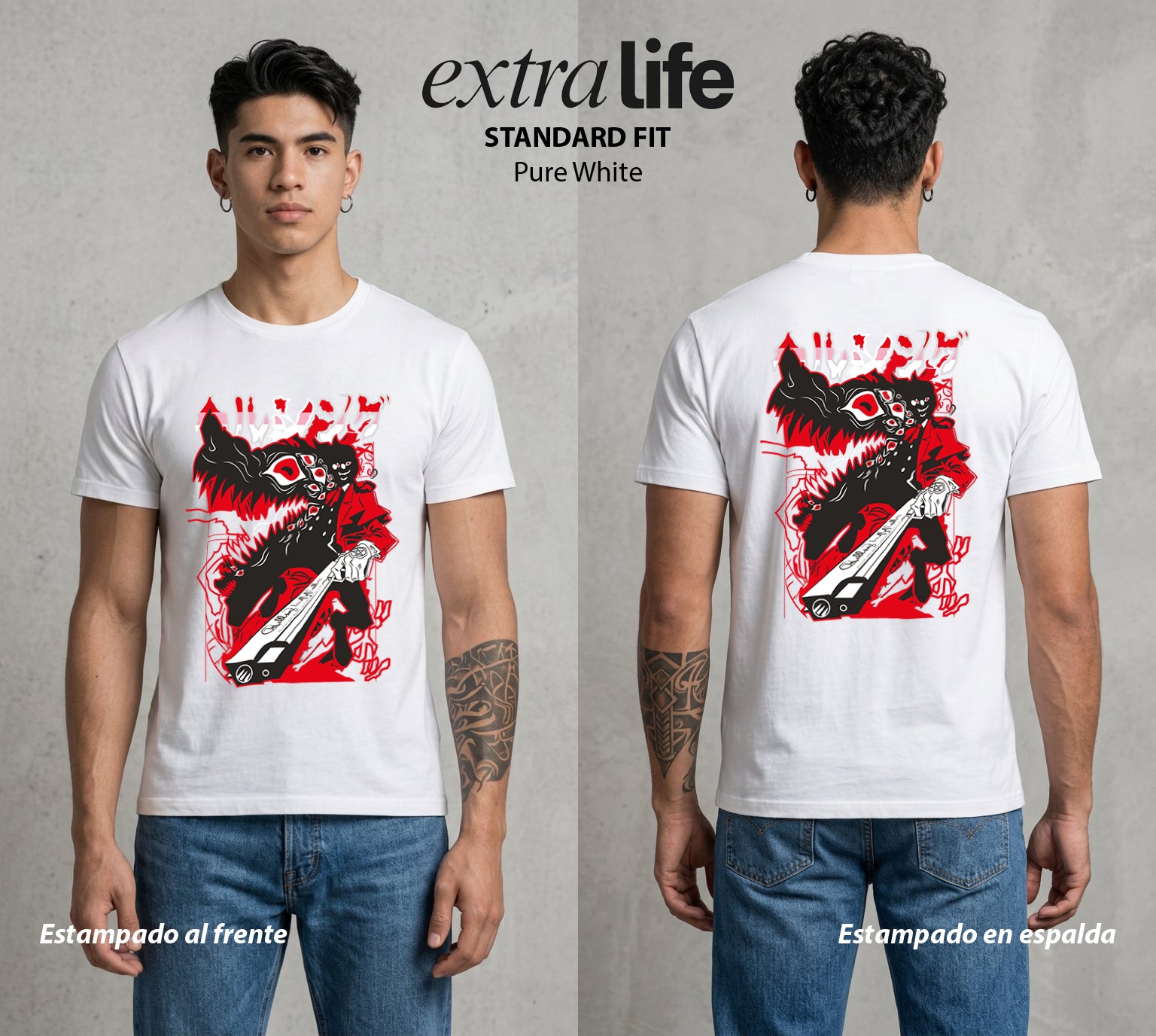 La Organizacion Oscura | El Poder de la Noche #01640 - Playera Standard Fit | Pure White - Foto en modelo