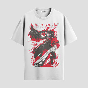 Playera urbana de anime y gaming ExtraLife MX, corte Standard Fit unisex ligero y transpirable en color Deep Black y Pure White, ropa de uso diario para gym y casual.