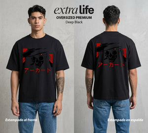 La Organizacion Oscura | El Inmortal del Servicio #01641 - Playera Oversized Premium | Deep Black - Foto en modelo