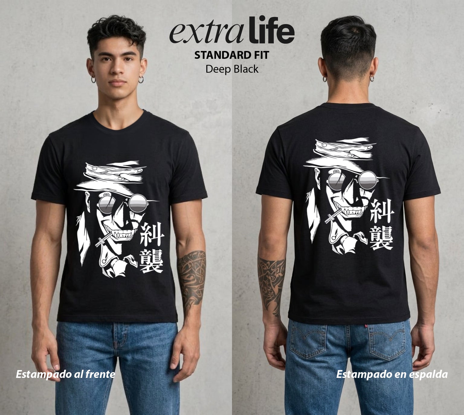 La Organizacion Oscura | El No Muerto Supremo #01642 - Playera Standard Fit | Deep Black - Foto en modelo