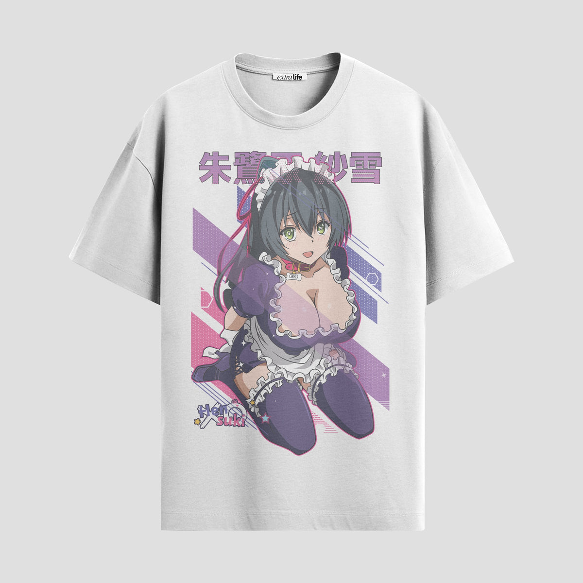 Playera urbana de anime y gaming ExtraLife MX, corte Classic Premium unisex ligero y transpirable en color Deep Black y Pure White, ropa de uso diario para gym y casual.