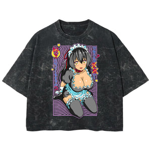 Playera streetwear premium de anime y gaming ExtraLife MX, corte boxy deluxe mineral wash heavyweight en color Acid Wash, moda urbana mexicana de culto.