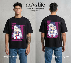 La Resonancia del Misterio | El Poder del Misterio #01648 - Playera Oversized Premium | Deep Black - Foto en modelo