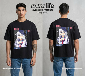 La Resonancia del Misterio | El Poder del Misterio #01650 - Playera Oversized Premium | Deep Black - Foto en modelo