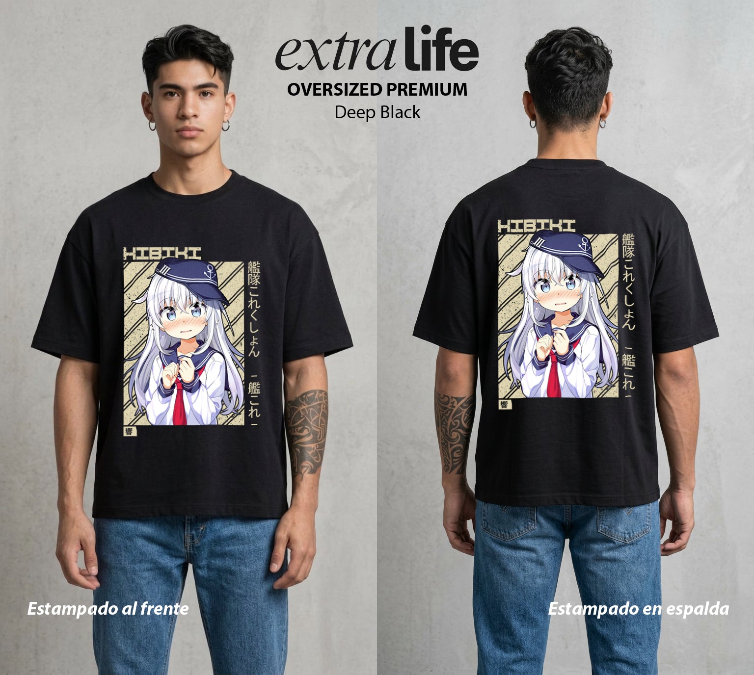 La Resonancia del Misterio | El Eco del Mundo #01651 - Playera Oversized Premium | Deep Black - Foto en modelo