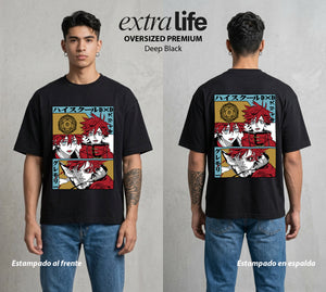 El Club del Diablo | High School Dxd Garith #01655 - Playera Oversized Premium | Deep Black - Foto en modelo