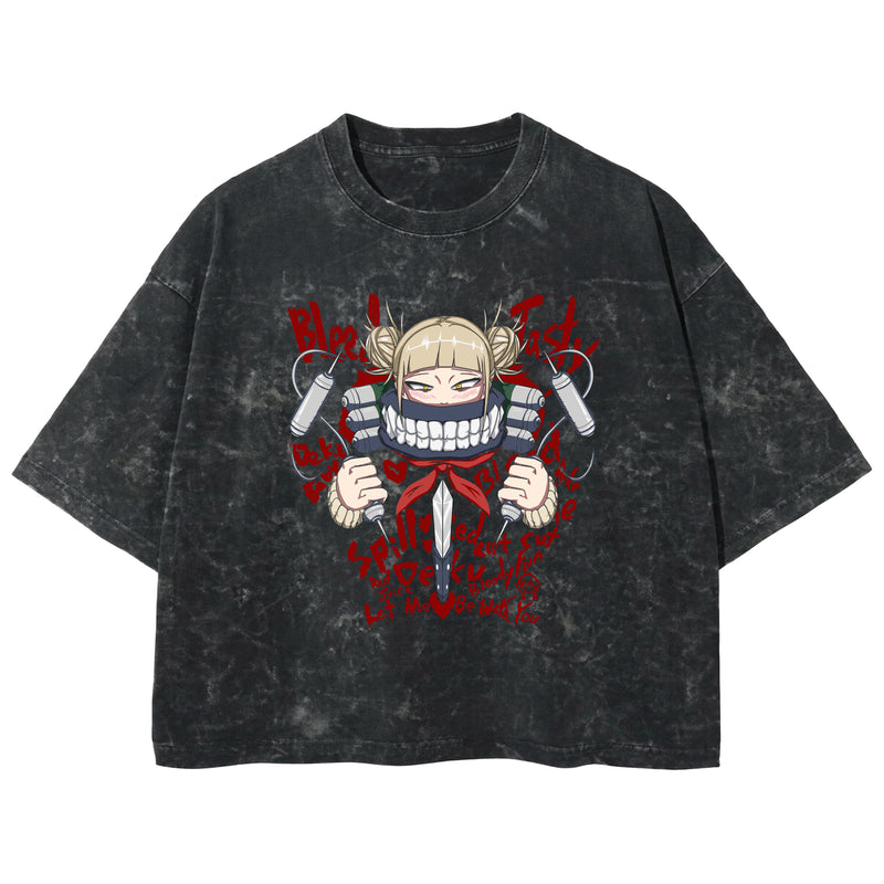 Playera streetwear premium de anime y gaming ExtraLife MX, corte boxy deluxe mineral wash heavyweight en color Acid Wash, moda urbana mexicana de culto.