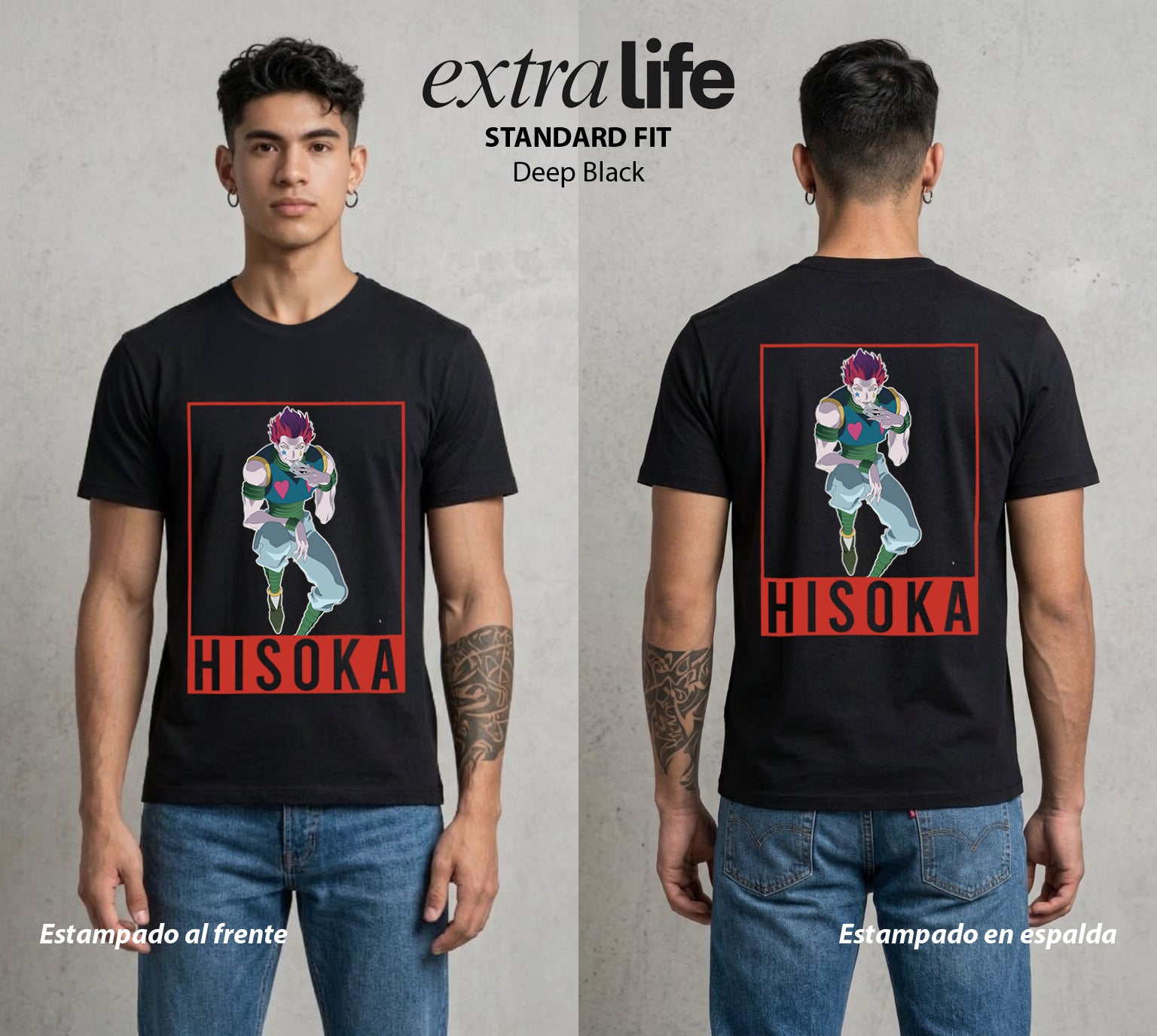 La Prueba del Cazador | La Carta del Jugador #01664 - Playera Standard Fit | Deep Black - Foto en modelo