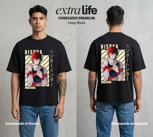 La Prueba del Cazador | El Cazador del Placer #01665 - Playera Oversized Premium | Deep Black - Foto en modelo
