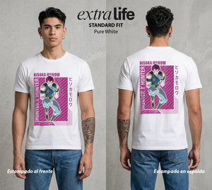 La Prueba del Cazador | El Mago del Caos #01668 - Playera Standard Fit | Pure White - Foto en modelo