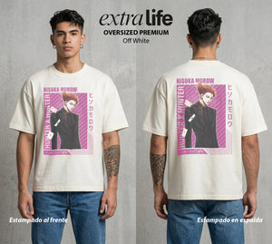 La Prueba del Cazador | Magia y Sangre #01669 - Playera Oversized Premium | Off White - Foto en modelo