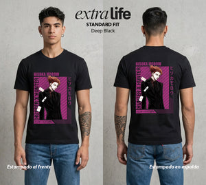 La Prueba del Cazador | Magia y Sangre #01669 - Playera Standard Fit | Deep Black - Foto en modelo