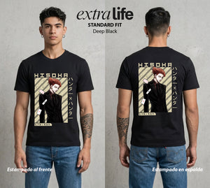 La Prueba del Cazador | La Carta del Jugador #01670 - Playera Standard Fit | Deep Black - Foto en modelo