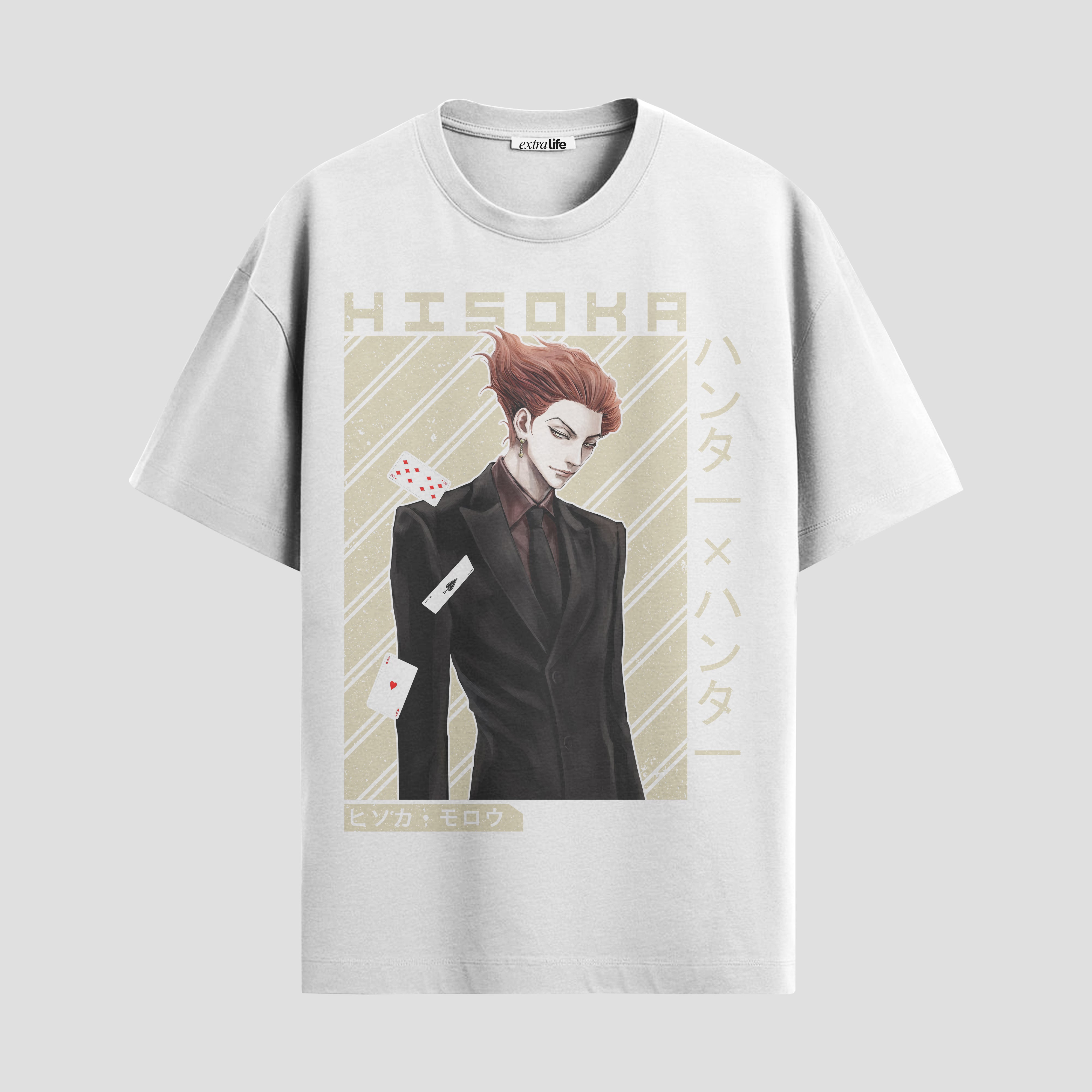 Playera urbana de anime y gaming ExtraLife MX, corte Standard Fit unisex ligero y transpirable en color Deep Black y Pure White, ropa de uso diario para gym y casual.