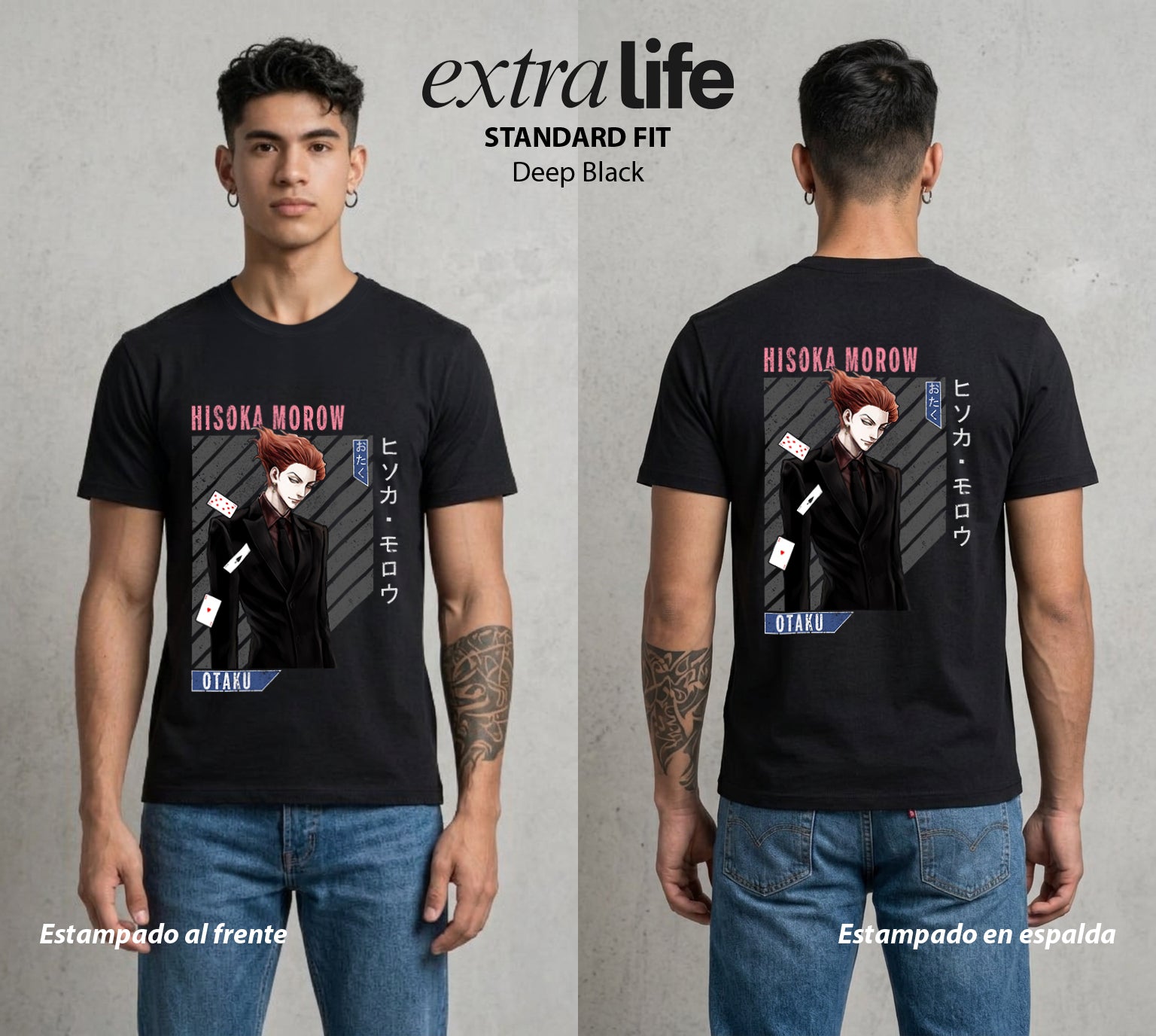 La Prueba del Cazador | El Cazador del Placer #01671 - Playera Standard Fit | Deep Black - Foto en modelo
