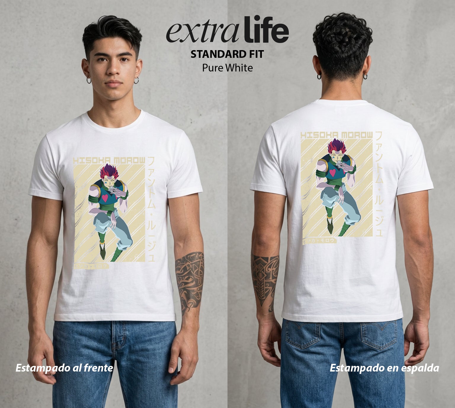 La Prueba del Cazador | La Magia Oscura #01672 - Playera Standard Fit | Pure White - Foto en modelo