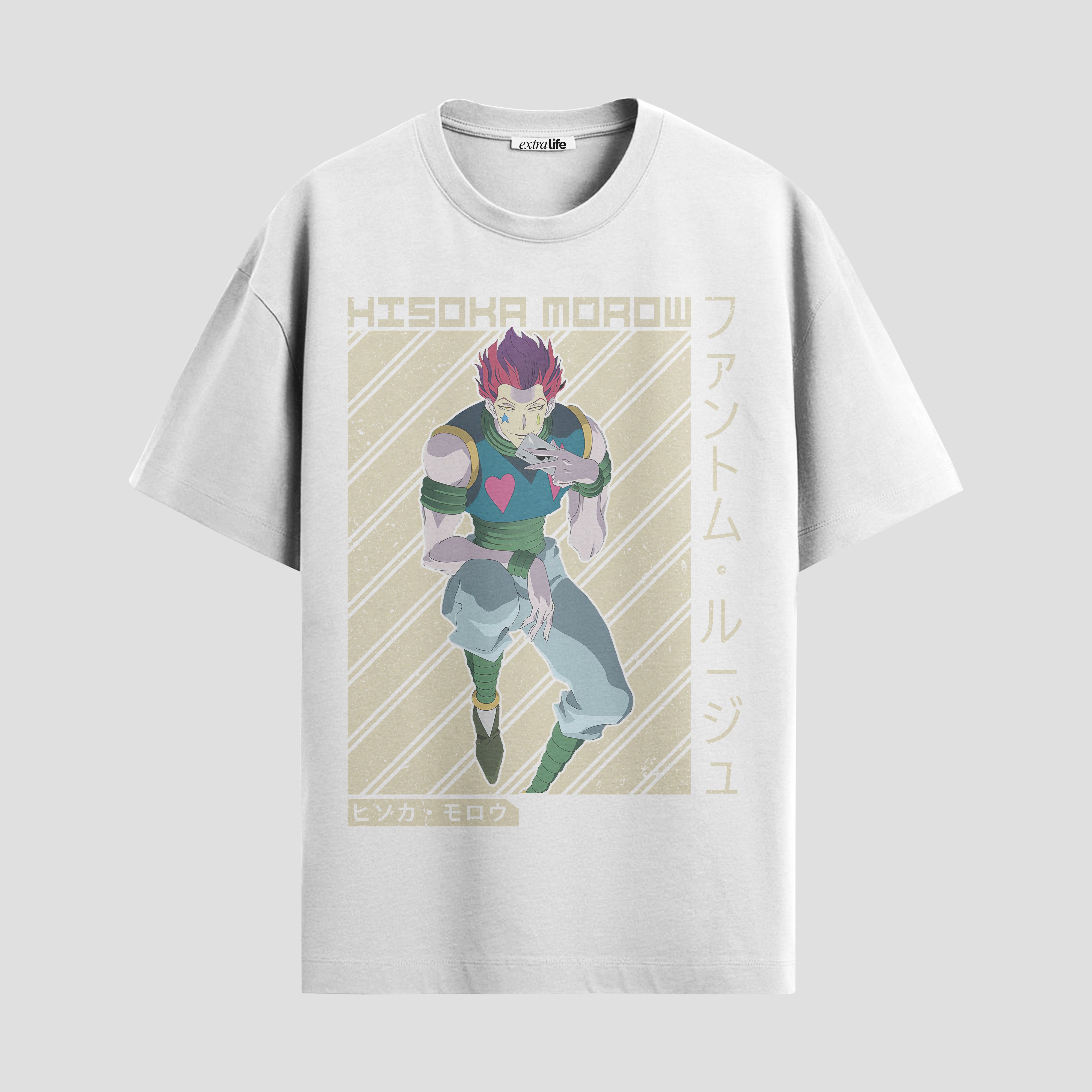 Playera urbana de anime y gaming ExtraLife MX, corte Standard Fit unisex ligero y transpirable en color Deep Black y Pure White, ropa de uso diario para gym y casual.