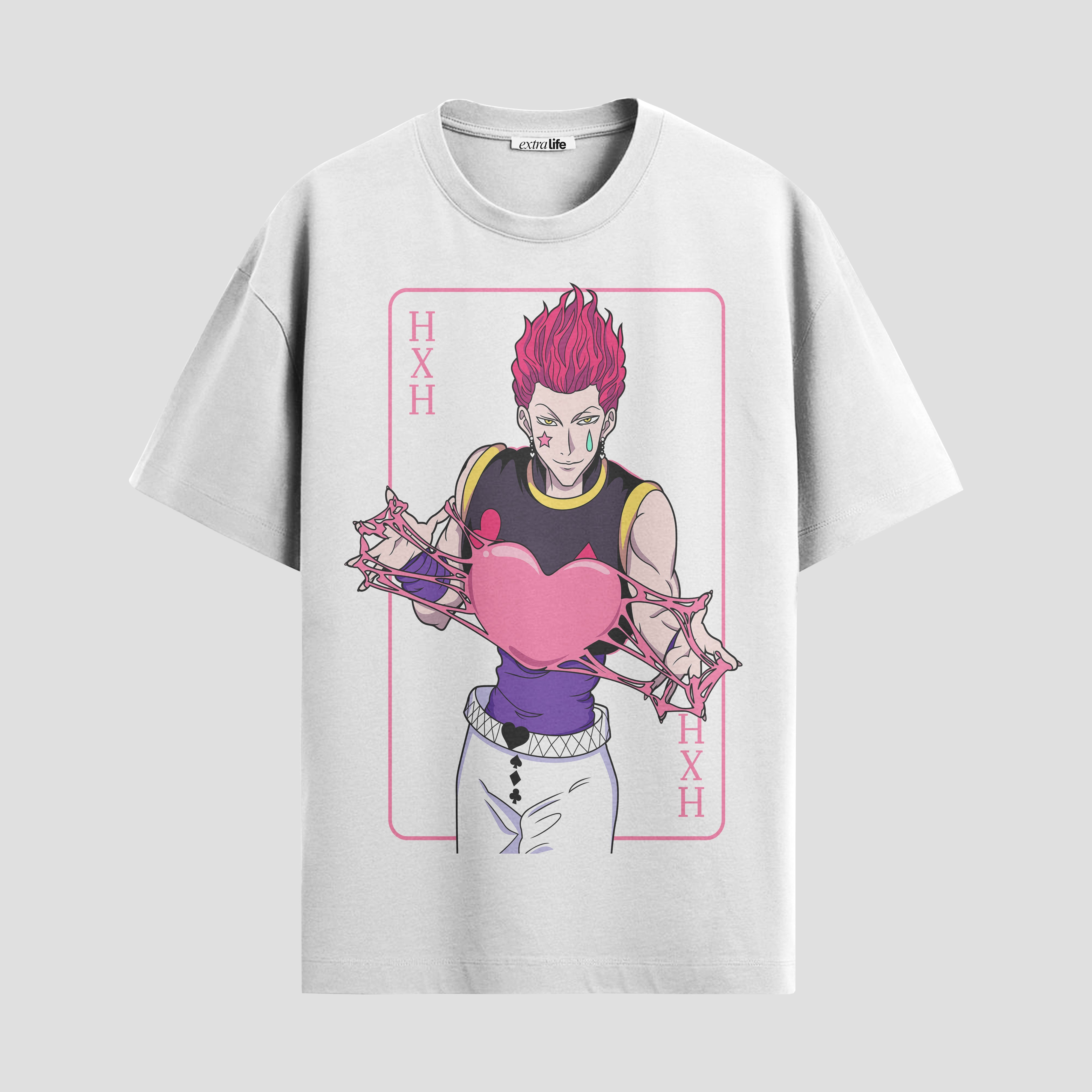 Playera urbana de anime y gaming ExtraLife MX, corte Standard Fit unisex ligero y transpirable en color Deep Black y Pure White, ropa de uso diario para gym y casual.