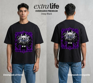El Reino del Abismo | El Caballero del Abismo #01674 - Playera Oversized Premium | Deep Black - Foto en modelo