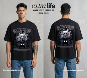 El Reino del Abismo | La Noche del Vacio #01677 - Playera Oversized Premium | Deep Black - Foto en modelo