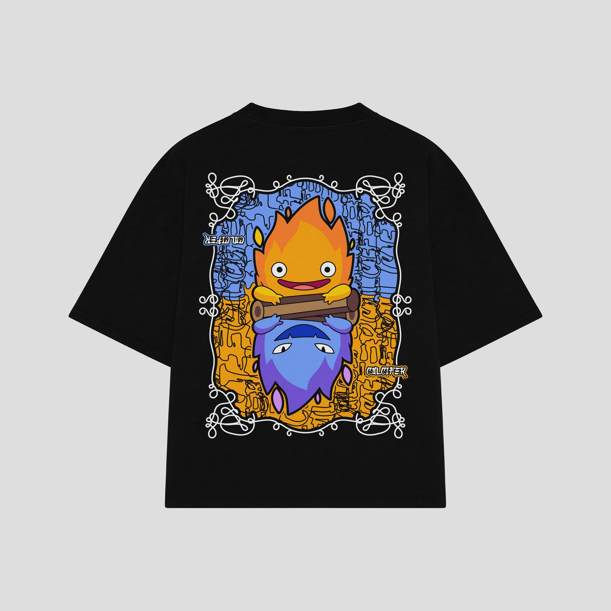 Playera streetwear premium de anime y gaming ExtraLife MX, corte oversized drop shoulder ligero y fresco en color Deep Black y Off-White, moda urbana mexicana de culto.