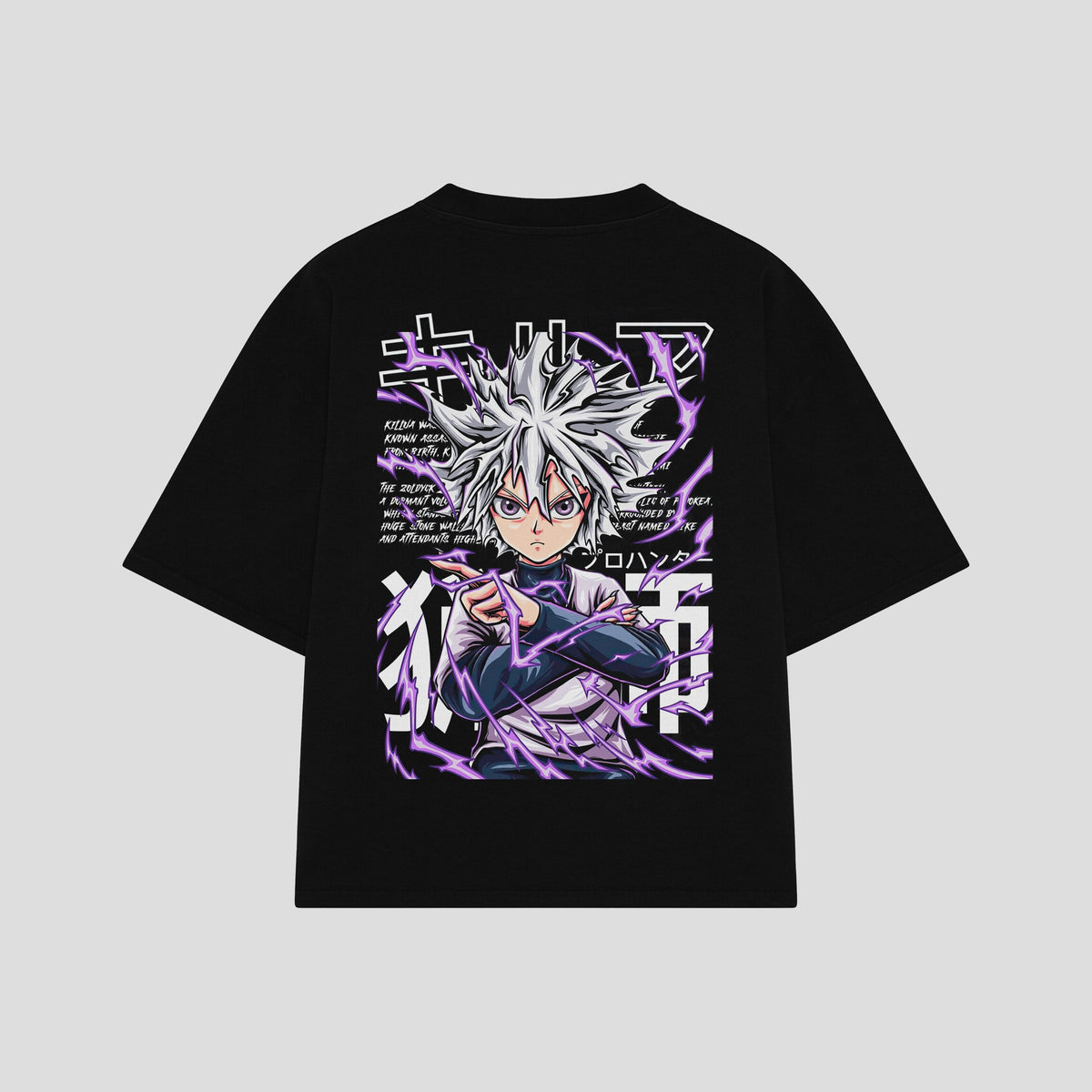 Playera streetwear premium de anime y gaming ExtraLife MX, corte oversized drop shoulder ligero y fresco en color Deep Black y Off-White, moda urbana mexicana de culto.